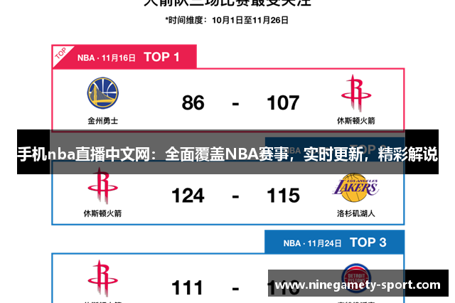 手机nba直播中文网：全面覆盖NBA赛事，实时更新，精彩解说